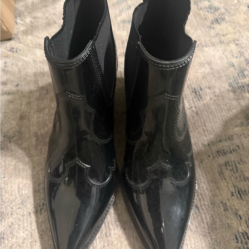 Sam Edelman Glossy Black Ankle Booties